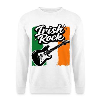 E-Gitarre St Patrick Flagge Rock Geschenk - Unisex Pullover - Weiß - Vorne