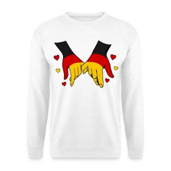 Drapeau allemand main dans la main - Sweat-shirt Unisexe - blanc - Devant