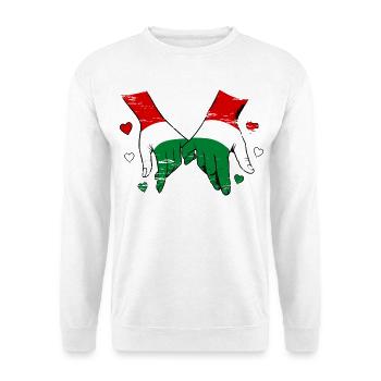 Hungary flag holding hands used - Unisex Sweatshirt - white - Front