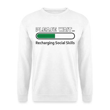 Recharging Social Skills - for white background - Unisex Sweatshirt - white - Front