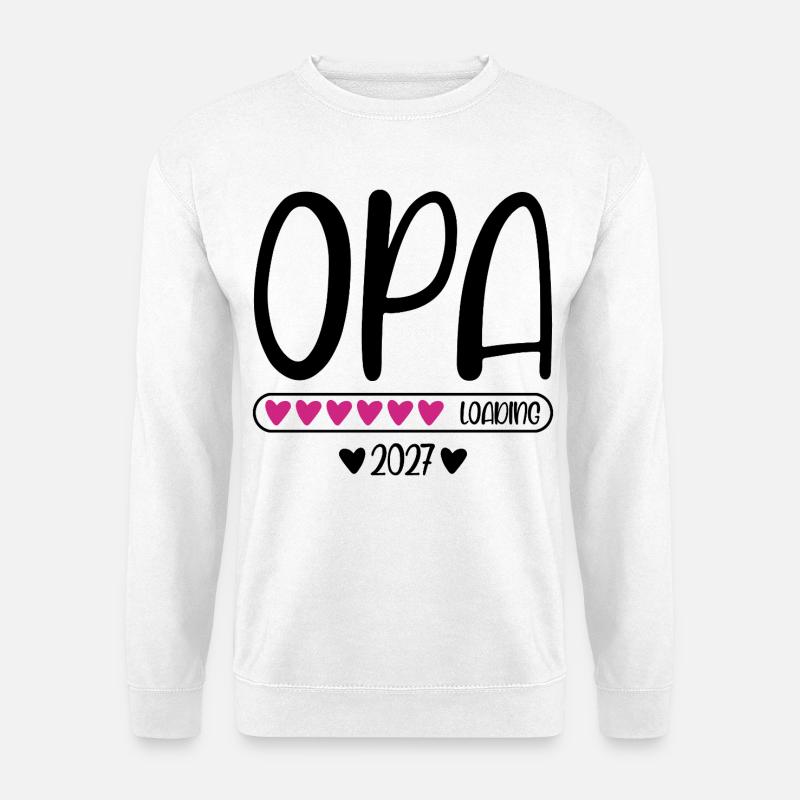 Opa 2027 loading Herzchen Ladebalken - Unisex Pullover - Weiß