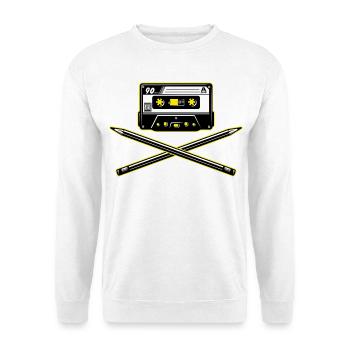 Kassette und Bleistifte - Unisex Pullover - Weiß - Vorne