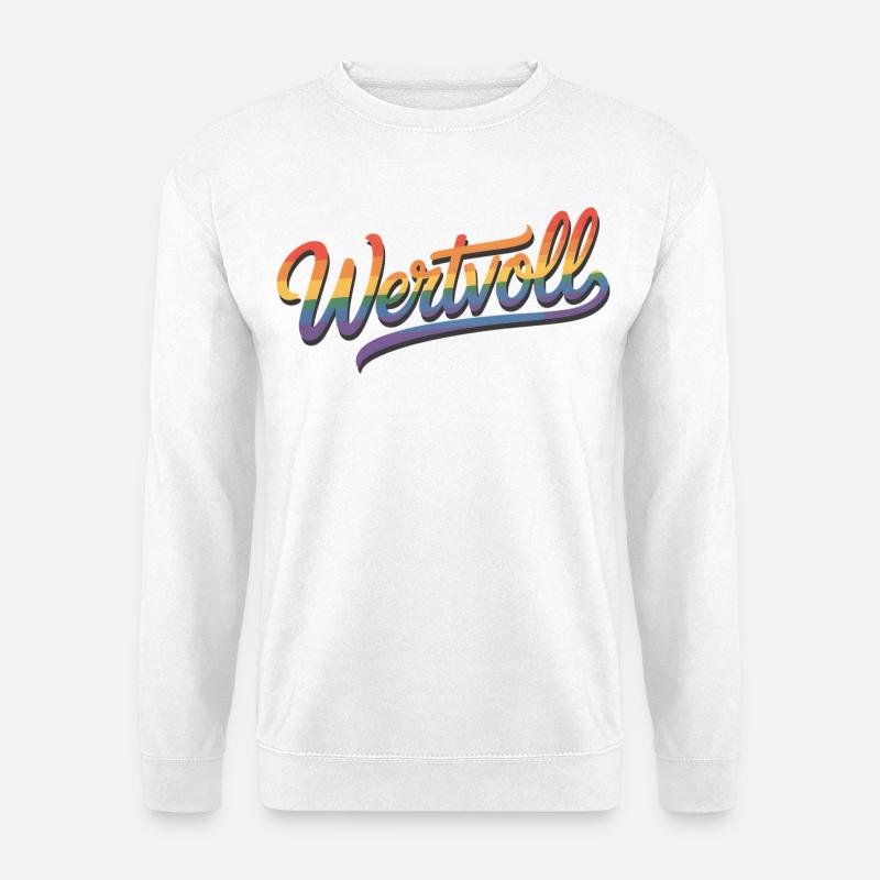 Wertvoll - Menschenwürde LGBT Regenbogen Gay Pride - Unisex Pullover - Weiß