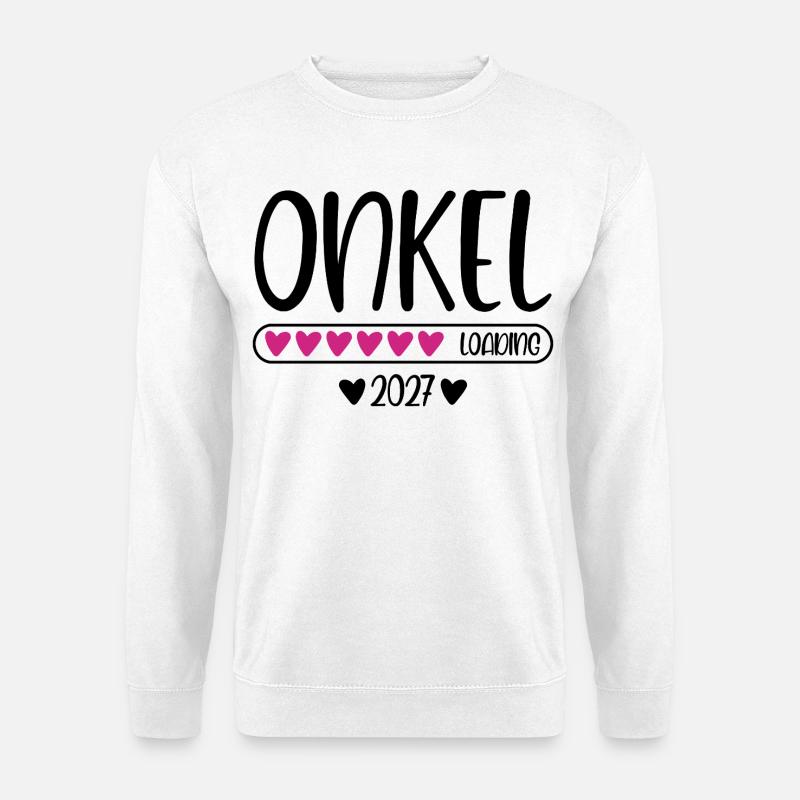 Onkel 2027 loading Herzchen Ladebalken - Unisex Pullover - Weiß