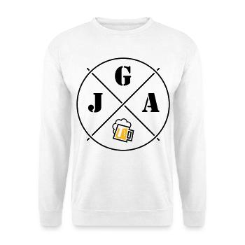 Bière pour enterrement de vie de garçon (symbole de cercle pour enterrement de vie de garçon POS2C) - Sweat-shirt Unisexe - blanc - Devant
