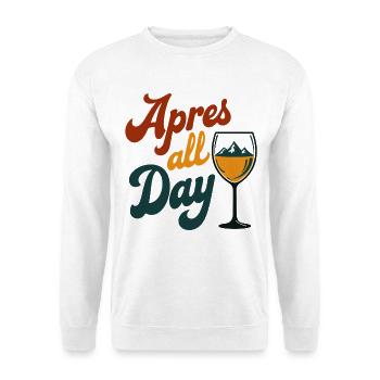 Après une journée de sports d’hiver à la fête en montagne - Sweat-shirt Unisexe - blanc - Devant