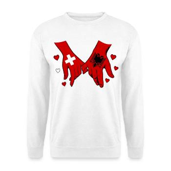 Switzerland Albania Flag Holding Hands - Unisex Sweatshirt - white - Front