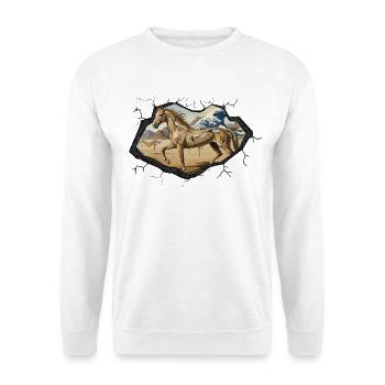 Désert du Far West du Cheval psychédélique surréaliste - Sweat-shirt Unisexe - blanc - Devant