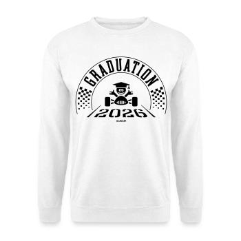Remise des diplômes 2026 - L’école est terminée - Ligne d’arrivée - B - Sweat-shirt Unisexe - blanc - Devant