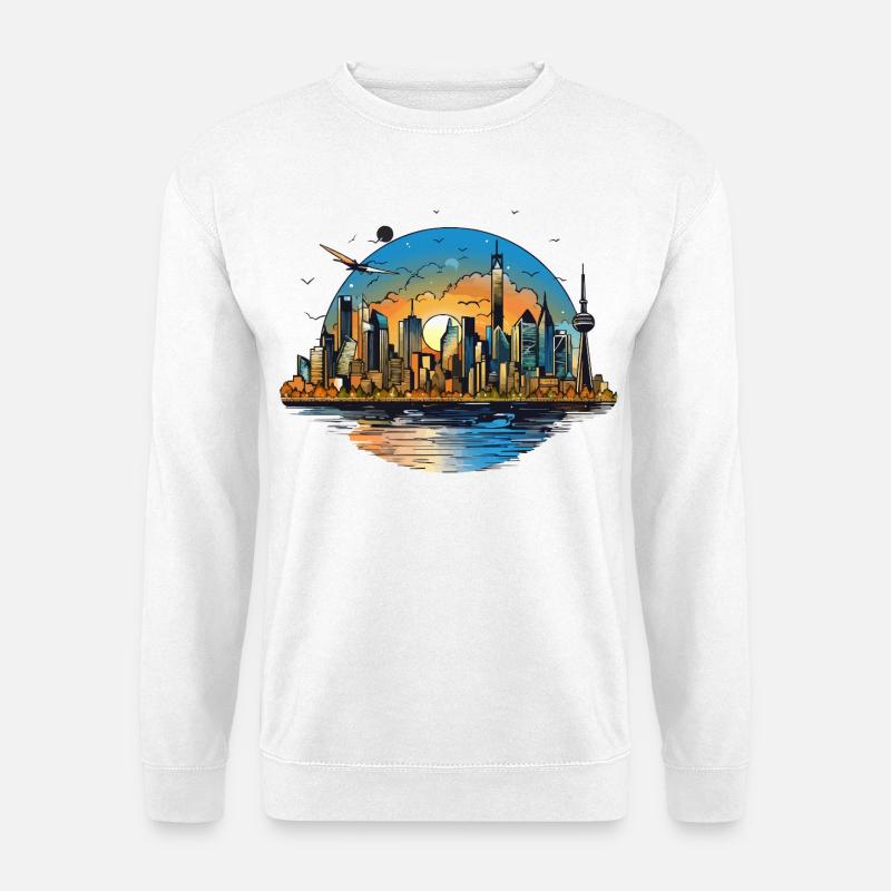 Sunset Skyline Reflection - Unisex Sweatshirt - white