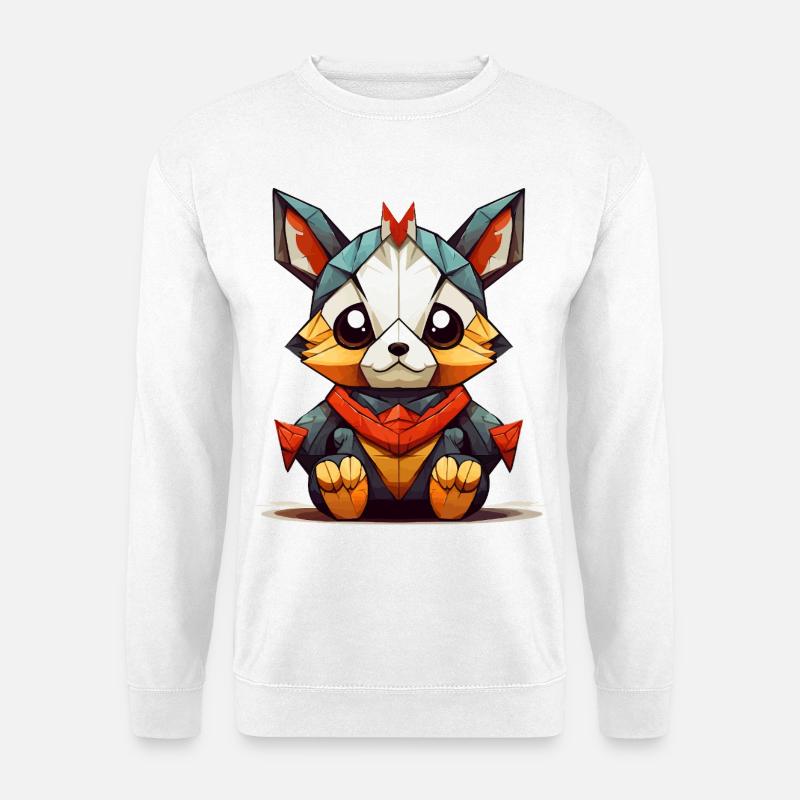 Geometrischer Fuchs Charm - Unisex Pullover - Weiß