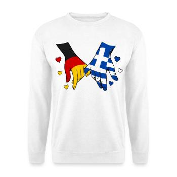 Germany Greece Flag Holding Hands - Unisex Sweatshirt - white - Front