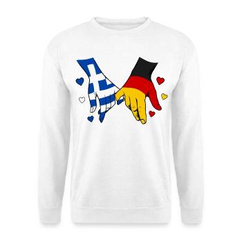 Greece Germany Flag Holding Hands - Unisex Sweatshirt - white - Front