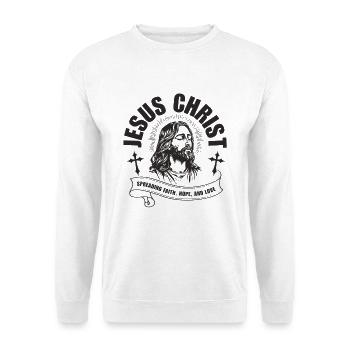 Jesus Christ Portrait with Faith Ribbon - Unisex Sweatshirt - white - Front