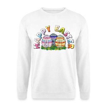 Joyeuses Pâques Constructeur de Briques Briques Œufs de Pâques - Sweat-shirt Unisexe - blanc - Devant