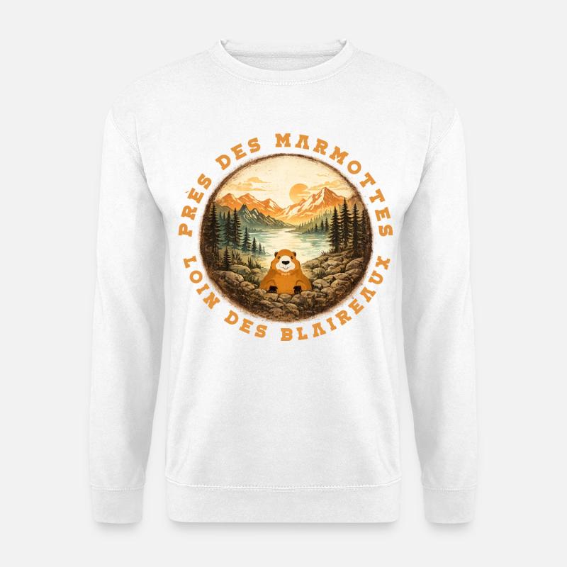 Murmeltier der Alpen - Unisex Pullover - Weiß