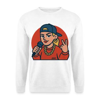 Rap Diva with Microphone - Unisex Sweatshirt - white - Front