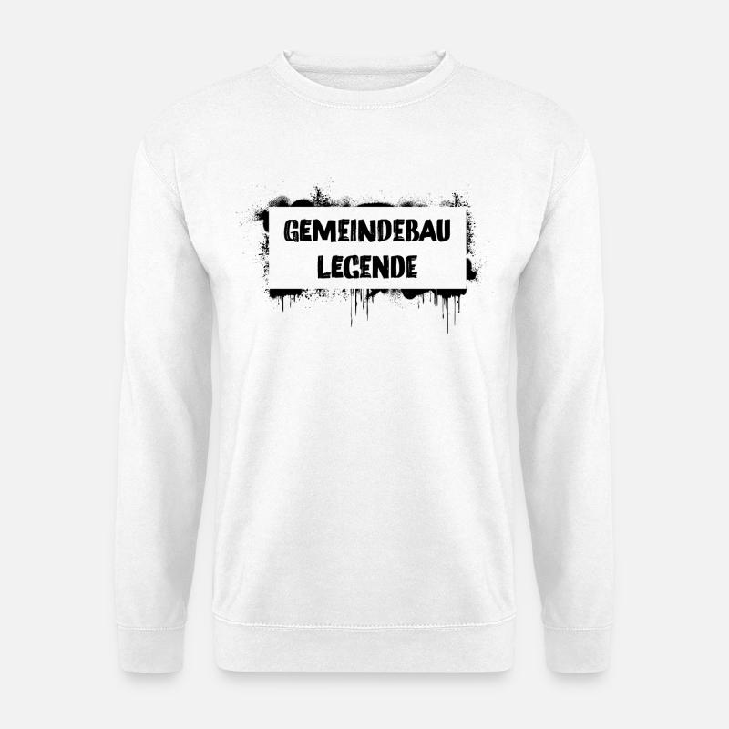 Gemeindebau-Legende – Wiener Kult Spruch - Unisex Pullover - Weiß