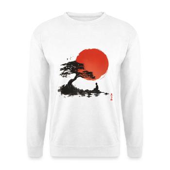Sonnenuntergang Zen am Felsensee - Unisex Pullover - Weiß - Vorne