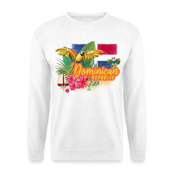 Souvenir rétro des Caraïbes en République dominicaine - Sweat-shirt Unisexe - blanc - Devant