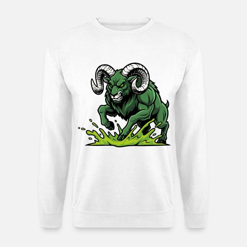 Ram Green Toxic Charge Maskottchen Ram - Unisex Pullover - Weiß
