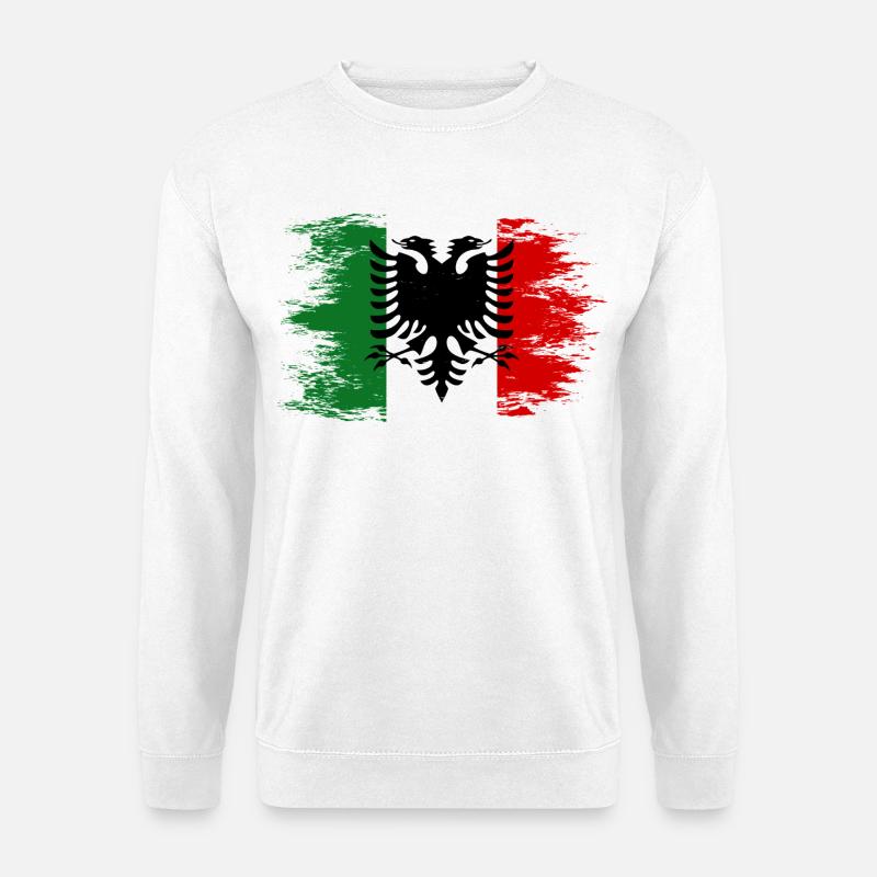 Arbresh_Italien_Albanien_Flagge_used - Unisex Pullover - Weiß