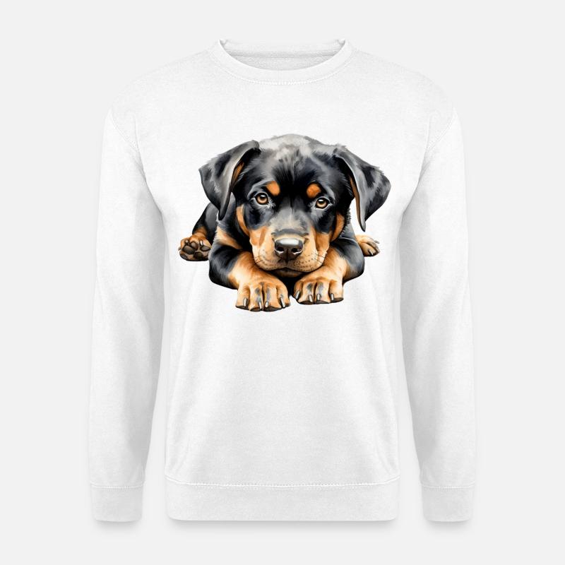 Rottweiler hvalp - Unisex sweater - hvid