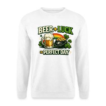 Bierglück Perfekter Tag - Unisex Pullover - Weiß - Vorne