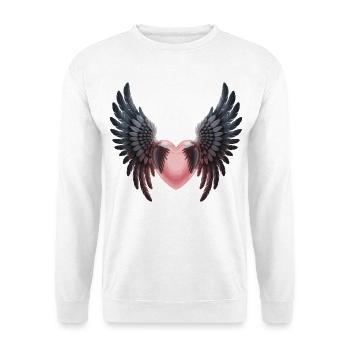 Love Angel Wings Shirt – Herz mit Flügeln - Unisex Pullover - Weiß - Vorne