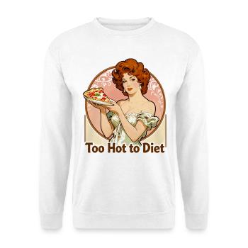 Pin-up Art nouveau : Femme élégante dégustant une pizza - Sweat-shirt Unisexe - blanc - Devant