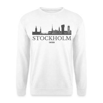 Stockholm, Suède, silhouette de Stockholm - Sweat-shirt Unisexe - blanc - Devant