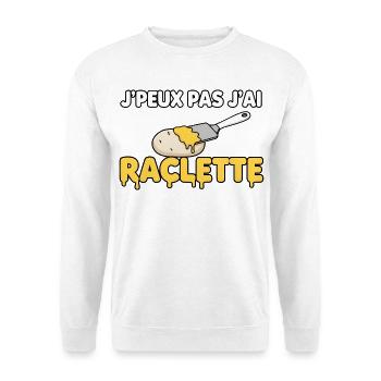 Ich kann nicht, Raclette - Unisex Pullover - Weiß - Vorne