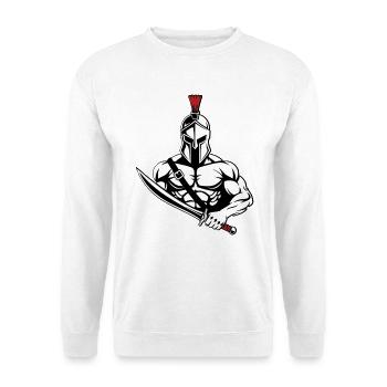 Spartan Gladiator Schwert Maskottchen Spartan Gym - Unisex Pullover - Weiß - Vorne