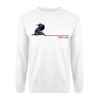 Dead Line Deadline Humor - Unisex Pullover - Weiß - Vorne - Alina (178cm) & Michal (187cm)