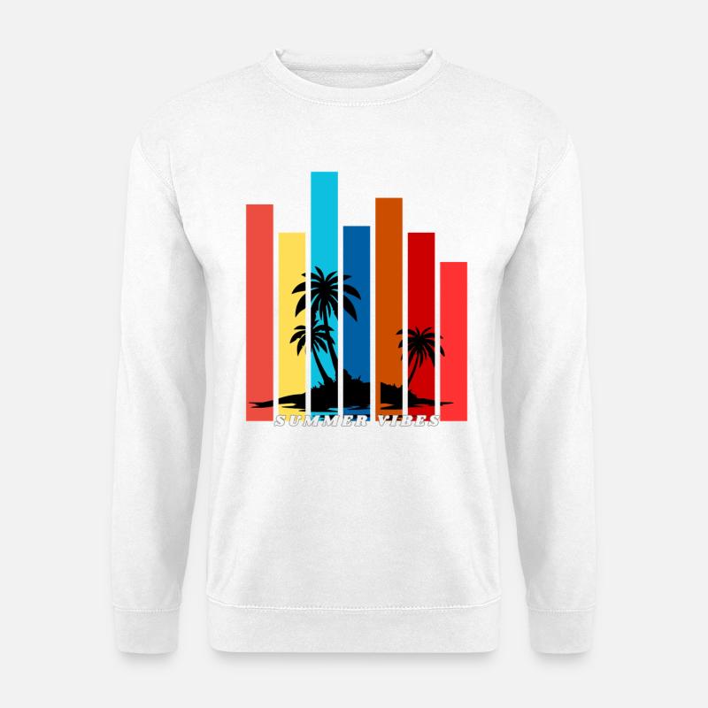 Tropical Summer Sunset Palm Trees Design - Unisex Sweatshirt - white