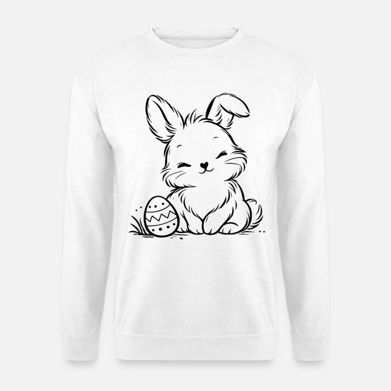 Easter bunny with Easter egg - Unisex Sweatshirt - white