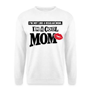 Funny Cool Mom Shirt – Lip Print Mothers Day Tee - Unisex Sweatshirt - white - Front