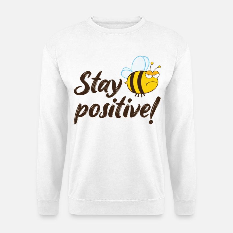 Stay Positive Grumpy Bee Humoroutfit - Unisextröja - vit