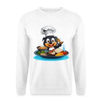 Dessin animé Cooking Dog Chef - Sweat-shirt Unisexe - blanc - Devant