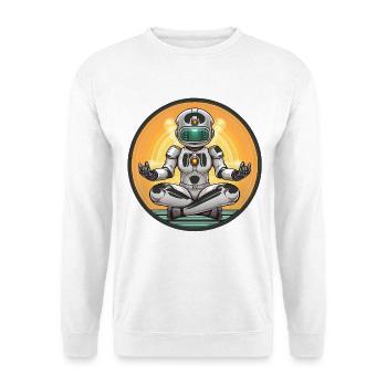 Robot Meditation im Neon-Kreis - Unisex Pullover - Weiß - Vorne