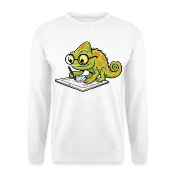 Chamäleon Digitaler Künstler Grafiktablet Masc - Unisex Pullover - Weiß - Vorne
