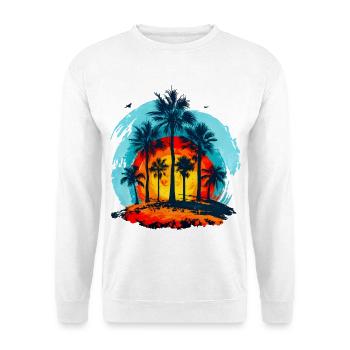 Palm trees at tropical sunset - Unisex Sweatshirt - white - Front