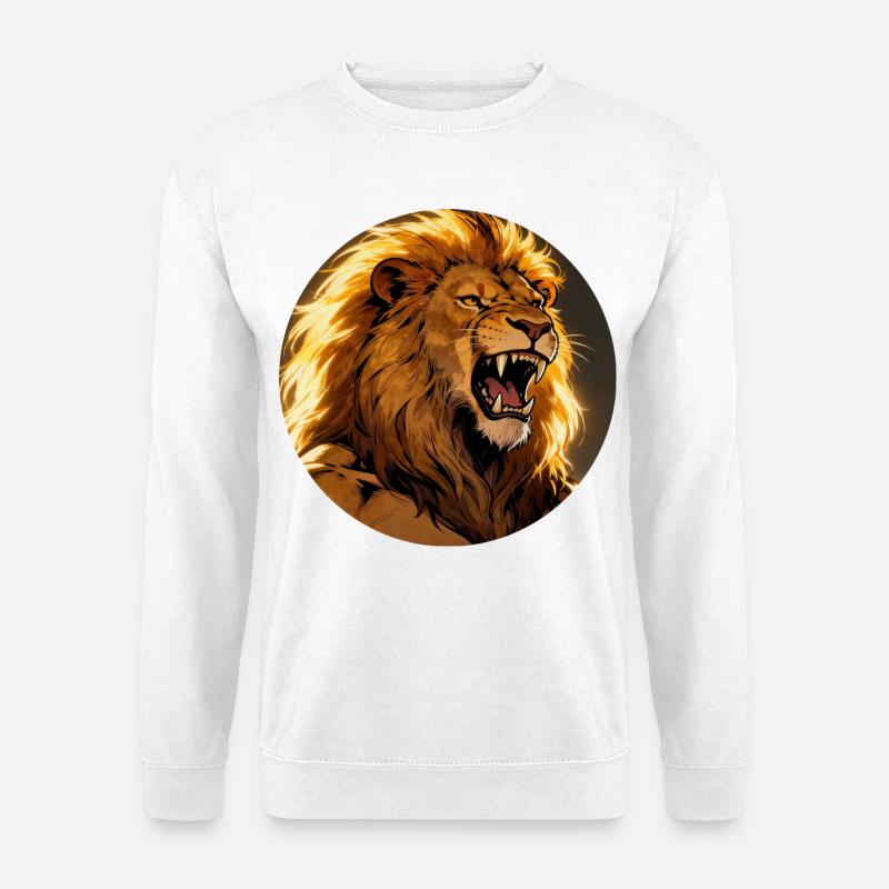 Brüllender Löwenfeuer - Unisex Pullover - Weiß