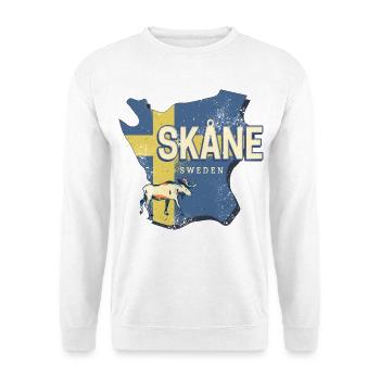 Skane Sweden Province Map Vintage Souvenir - Unisex Sweatshirt - white - Front