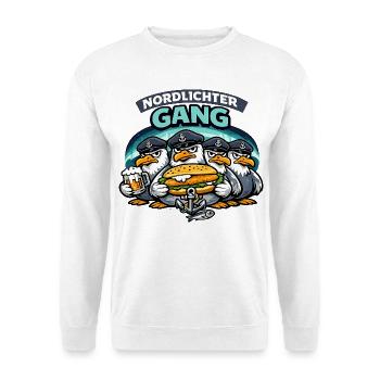 Nordlichter Gang Küstenhumor Möwen Ostsee Nordsee - Unisex Pullover - Weiß - Vorne