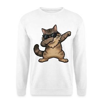Dabbing Norwegische Waldkatze - Unisex Pullover - Weiß - Vorne