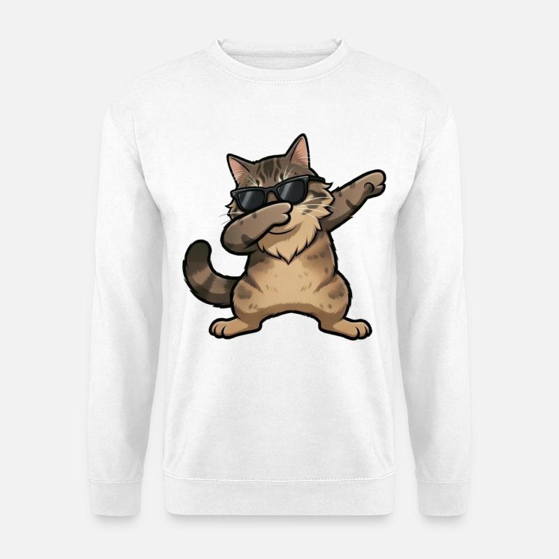 Dabbing Norwegian Forest Cat - Unisex Sweatshirt - white