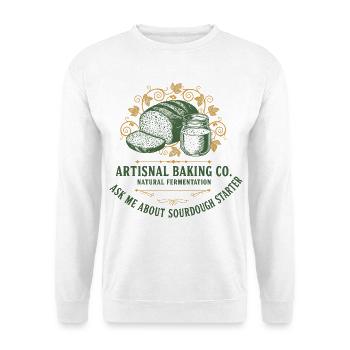 Sauerteigbrot Handwerksbacken, fragen Sie mich nach - Unisex Pullover - Weiß - Vorne