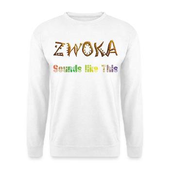 ZWOKA Goldtextur Glyphs - Unisex Pullover - Weiß - Vorne