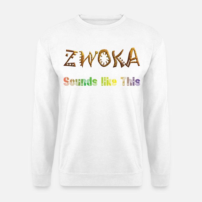 ZWOKA Goldtextur Glyphs - Unisex Pullover - Weiß